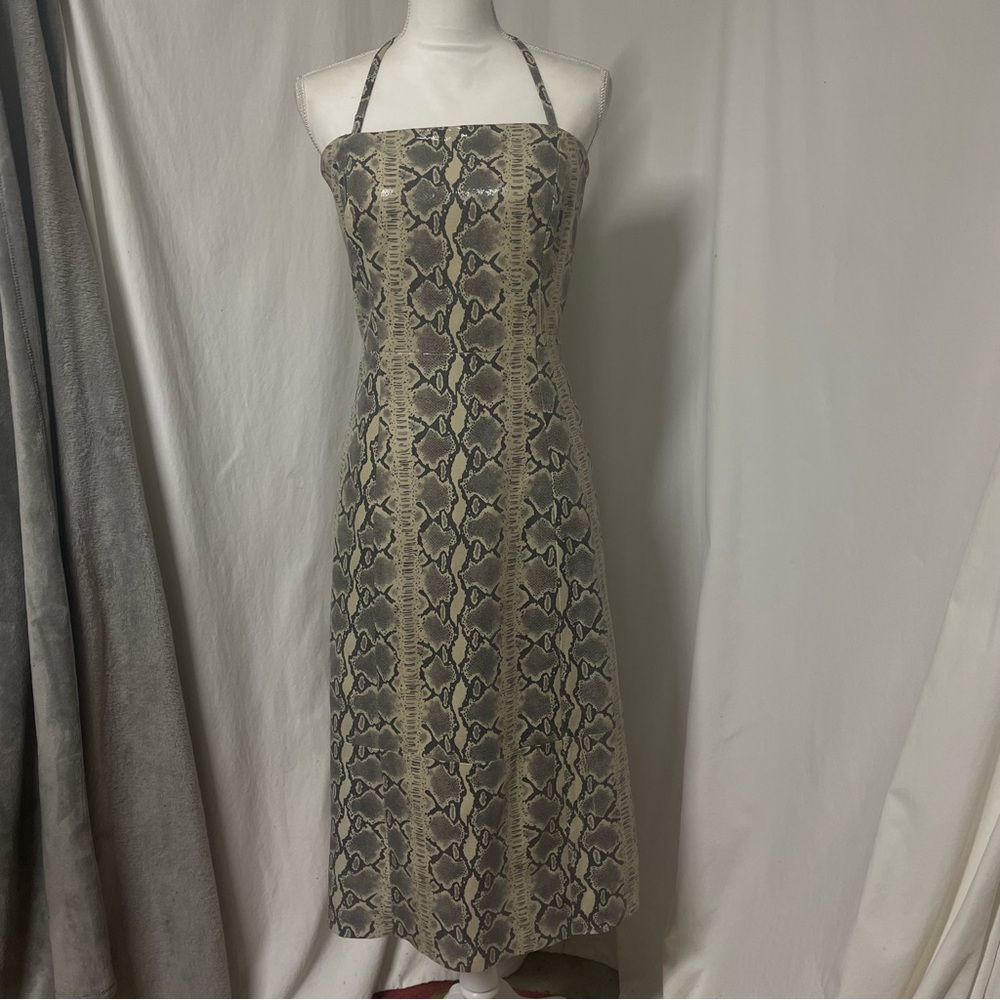 Vintage St. Vincent Python Leather Sheath Dress 8 - image 1